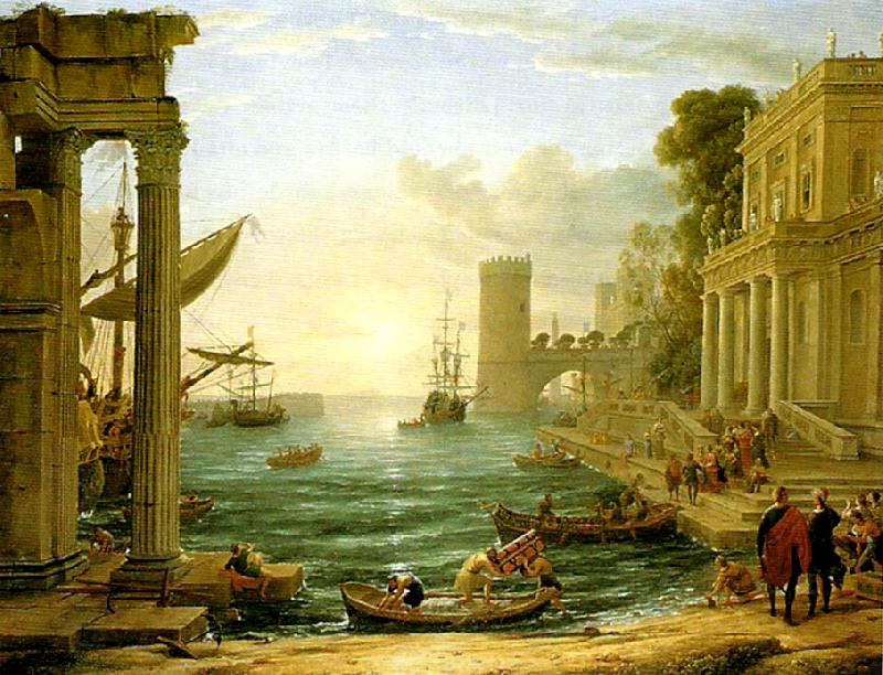 Claude Lorrain seaport with the embarkation of the queen of sheba China oil painting art